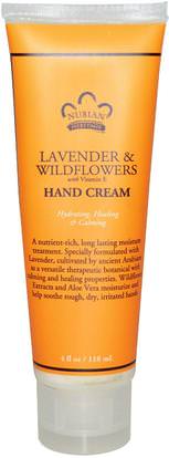 Nubian Heritage, Hand Cream, Lavender & Wildflowers, 4 oz (118 ml) ,حمام، الجمال، كريمات اليد