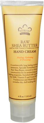 Nubian Heritage, Hand Cream, Raw Shea Butter, 4 fl oz (118 ml) ,حمام، الجمال، كريمات اليد
