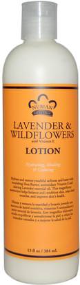 Nubian Heritage, Lotion, Lavender & Wildflowers, 13 fl oz (384 ml) ,حمام، الجمال، غسول الجسم