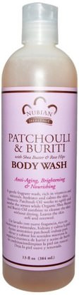 Nubian Heritage, Body Wash, Patchouli & Buriti, 13 fl oz (384 ml) ,حمام، الجمال، هلام الاستحمام