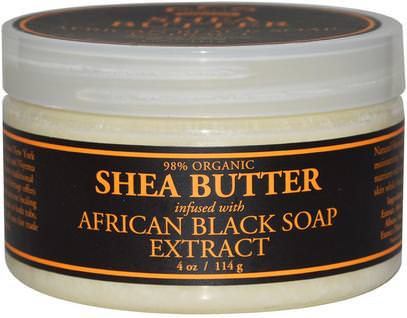 Nubian Heritage, Shea Butter, Infused with African Black Soap Extract, 4 oz (114 g) ,حمام، الجمال، زبدة الشيا