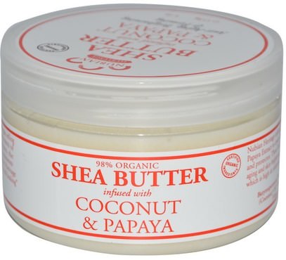 Nubian Heritage, Shea Butter, Infused With Coconut & Papaya, 4 oz (114 g) ,حمام، الجمال، زبدة الشيا