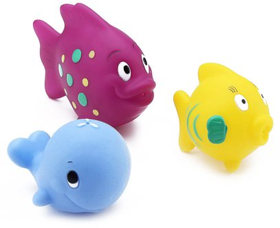 Nuby, Fun Fish Squirters, 6+m, 3 Pack ,أطفال صحة، أطفال اللعب، حمام اللعب