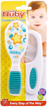 Nuby, Soft & Gentle, Comb & Brush, 1 Set ,صحة الطفل، إمرأة، اطفال