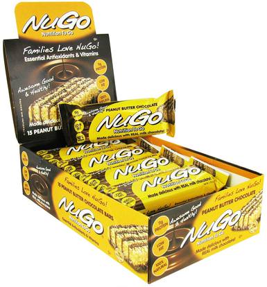 NuGo Nutrition, Nutrition To Go, Peanut Butter Chocolate Bars, 15 Bars, 1.76 oz (50 g) Each ,والرياضة، والبروتين أشرطة
