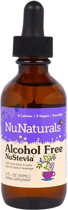 NuNaturals, Alcohol Free NuStevia, 2 fl oz (59 ml) ,الطعام، المحليات، ستيفيا