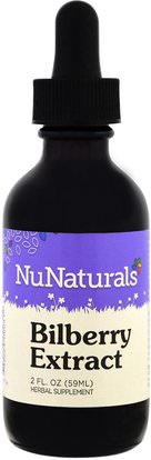 NuNaturals, Bilberry Extract, 2 fl oz (59 ml) ,الصحة، العناية بالعيون، العناية بالعيون، التوت