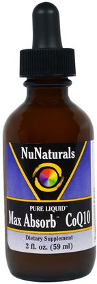 NuNaturals, Max Absorb CoQ10, 2 fl oz (59 ml) ,المكملات الغذائية، أنزيم q10، أنزيم q10 السائل، الصحة