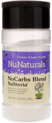 NuNaturals, NuStevia, NoCarbs Blend, 2.75 oz (78 g) ,الطعام، المحليات، ستيفيا