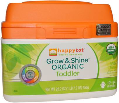 Nurture Inc. (Happy Baby), Happytot, Organic Milk Based Powder, Grow & Shine Toddler, 23.2 oz (658 g) ,صحة الأطفال، حليب الأطفال والحليب المجفف، الصيغة العضوية