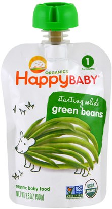 Nurture Inc. (Happy Baby), Organic Baby Food, Green Beans, Stage 1, 3.5 oz (99 g) ,صحة الطفل، تغذية الطفل، الغذاء
