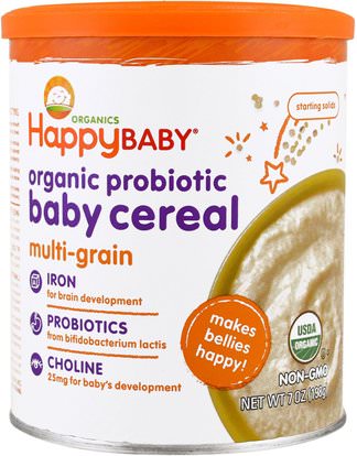 Nurture Inc. (Happy Baby), Organic Probiotic Baby Cereal, Multi-Grain, 7 oz (198 g) ,صحة الطفل، تغذية الطفل، حبوب الأطفال