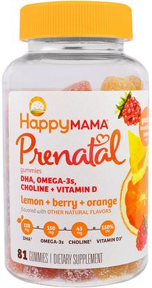 Nurture Inc. (Happy Baby), Prenatal, DHA, Omega-3s, Choline and Vitamin D, 81 Gummies ,صحة الأطفال، أطعمة الأطفال، قبل الولادة