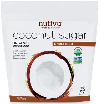Nutiva, Organic Coconut Sugar, 1 lb (454 g) ,الغذاء، المحليات، بلورات السكر جوز الهند