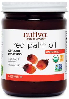 Nutiva, Organic Red Palm Oil, Unrefined, 15 fl oz (444 ml) ,Herb-sa