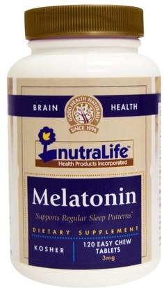 NutraLife, Melatonin, 3 mg, 120 Easy Chew Tablets ,المكملات الغذائية، الميلاتونين