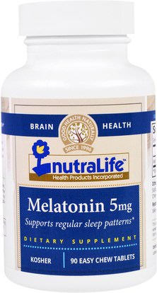 NutraLife, Melatonin, 5 mg, 90 Easy Chew Tablets ,والمكملات الغذائية، والنوم، الميلاتونين