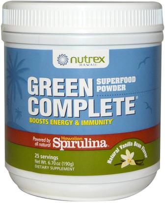 Nutrex Hawaii, Green Complete Powder, Natural Vanilla Bean, 6.70 oz (190 g) ,المكملات الغذائية، سوبرفوودس