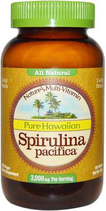 Nutrex Hawaii, Pure Hawaiian Spirulina Pacifica, Natures Multi-Vitamin, 1,000 mg, 180 Tablets ,الفيتامينات، الفيتامينات، سبيرولينا
