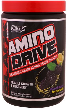 Nutrex Research Labs, Amino Drive, Blackberry Lemonade, 7.4 oz (210 g) ,والرياضة، والأحماض الأمينية