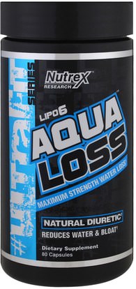 Nutrex Research Labs, Aqualoss, Maximum Strength Water Loss, 80 Capsules ,وفقدان الوزن، والنظام الغذائي، والمكملات الغذائية