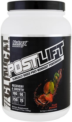 Nutrex Research Labs, Clinical Edge, Postlift, Post-Workout Powerhouse, Fruit Punch, 2.4 lbs (1090 g) ,والرياضة، والرياضة، والعضلات