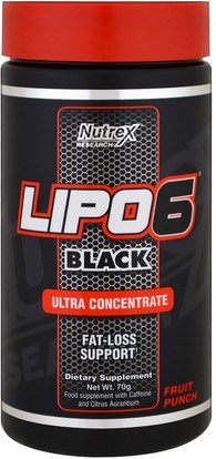 Nutrex Research Labs, Lipo 6 Black, Ultra Concentrate, Fruit Punch, 70 g ,وفقدان الوزن، والنظام الغذائي، والرياضة
