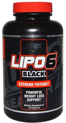 Nutrex Research Labs, Lipo6 Black, Extreme Potency, Weight Loss, 120 Capsules ,وفقدان الوزن، والنظام الغذائي