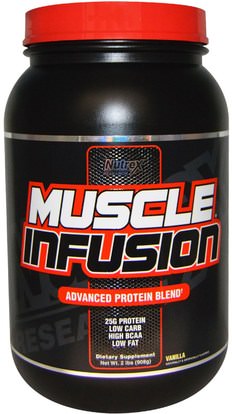 Nutrex Research Labs, Muscle Infusion, Advanced Protein Blend, Vanilla, 2 lbs (908 g) ,والمكملات الغذائية، والبروتين