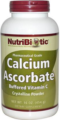 NutriBiotic, Calcium Ascorbate, Crystalline Powder, 16 oz (454 g) ,المكملات الغذائية، المعادن، أسكوربات الكالسيوم