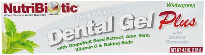 NutriBiotic, Dental Gel Plus, Truly Whitening, Wintergreen, 4.5 oz (128 g) ,حمام، الجمال، معجون أسنان