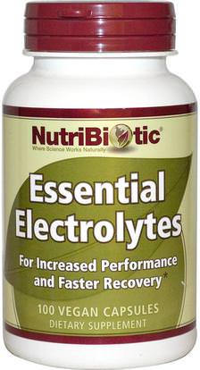 NutriBiotic, Essential Electrolytes, 100 Vegan Capsules ,والرياضة، والرياضة، بالكهرباء شرب التجديد