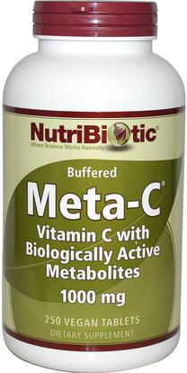 NutriBiotic, Meta-C, 1000 mg, 250 Vegan Tablets ,الفيتامينات، فيتامين ج
