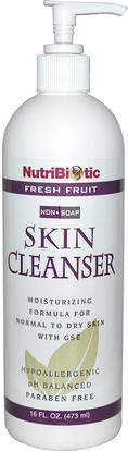 NutriBiotic, Skin Cleanser, Fresh Fruit, Non-Soap, 16 fl oz (473 ml) ,حمام، الجمال، هلام الاستحمام