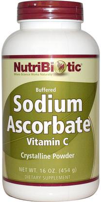 NutriBiotic, Sodium Ascorbate, Crystalline Powder, 16 oz (454 g) ,الفيتامينات، فيتامين ج، فيتامين ج مسحوق وبلورات، والمكملات الغذائية والمعادن والصوديوم