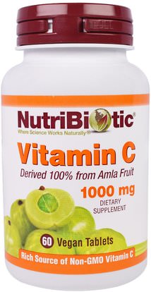 NutriBiotic, Vitamin C, 1000 mg, 60 Vegan Tablets ,الفيتامينات، فيتامين ج