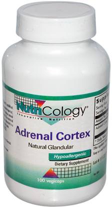 Nutricology, Adrenal Cortex, 100 Veggie Caps ,المكملات الغذائية، الكظرية، منتجات الأبقار
