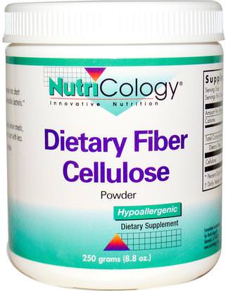 Nutricology, Dietary Fiber Cellulose Powder, 8.8 oz (250 g) ,المكملات الغذائية، والألياف
