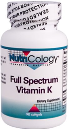 Nutricology, Full Spectrum Vitamin K, 90 Softgels (Discontinued Item) ,الفيتامينات، فيتامين k