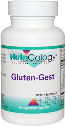 Nutricology, Gluten-Gest, 60 Veggie Caps ,والمكملات الغذائية، والإنزيمات الهاضمة