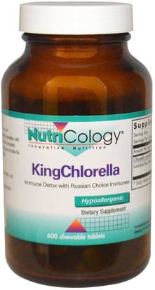Nutricology, King Chlorella, 600 Chewable Tablets ,المكملات الغذائية، سوبرفوودس، كلوريلا