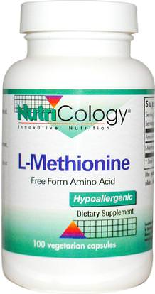 Nutricology, L-Methionine, 100 Veggie Caps ,المكملات الغذائية، والأحماض الأمينية، ل ميثيونين