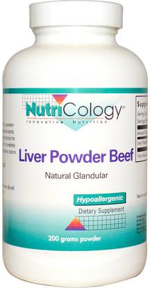 Nutricology, Liver Powder Beef, 200 g Powder ,المكملات الغذائية، منتجات الكبد، الكبد المجفف