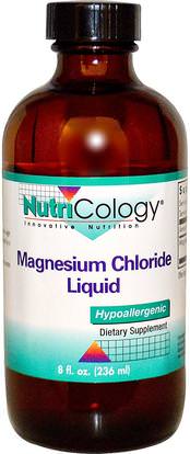 Nutricology, Magnesium Chloride Liquid, 8 fl oz (236 ml) ,المكملات الغذائية، المعادن، المغنيسيوم، كلوريد المغنيسيوم السائل
