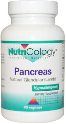 Nutricology, Pancreas, Natural Glandular (Lamb), 90 Veggie Caps ,المكملات الغذائية، البنكرياس