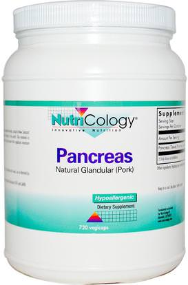 Nutricology, Pancreas, Natural Glandular (Pork), 720 Vegicaps ,المكملات الغذائية، البنكرياس
