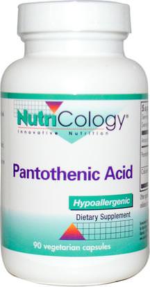 Nutricology, Pantothenic Acid, 90 Veggie Caps ,الفيتامينات، فيتامين ب، فيتامين b5 - حمض البانتوثنيك