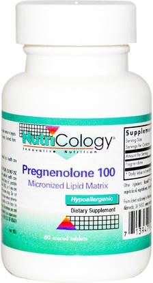 Nutricology, Pregnenolone 100, 60 Scored Tablets ,المكملات الغذائية، بريغنينولون 100 ملغ