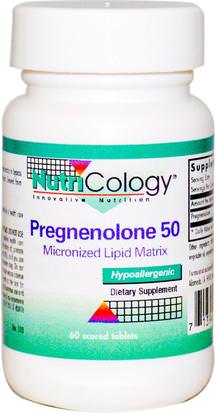 Nutricology, Pregnenolone 50, 60 Scored Tablets ,المكملات الغذائية، بريغنينولون 50 ملغ