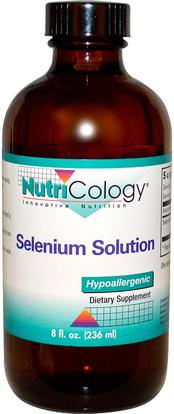 Nutricology, Selenium Solution, 8 fl oz (236 ml) ,المكملات الغذائية، مضادات الأكسدة، السيلينيوم